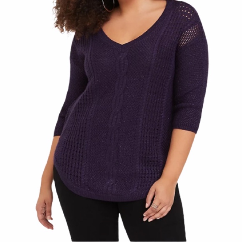 NWOT Torrid Lurex Pointelle Tunic Sweater Size 3X